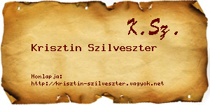 Krisztin Szilveszter névjegykártya