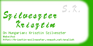 szilveszter krisztin business card